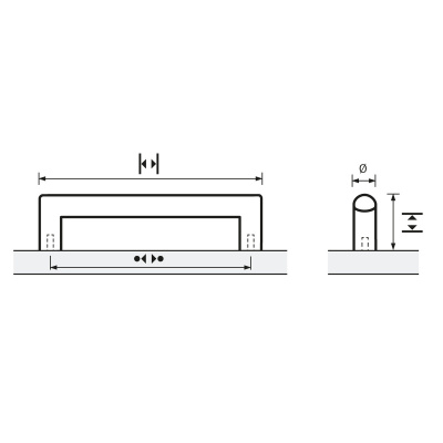 Ручка Narona 480 мм, L492 мм, нержавіюча сталь (9071000) Hettich