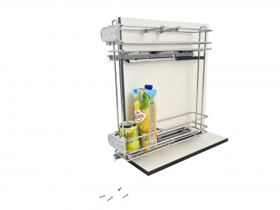 Карго FBM 2-уровневый, корпус 150 мм, правое, хром, направляющие Hettich, Made in Italy