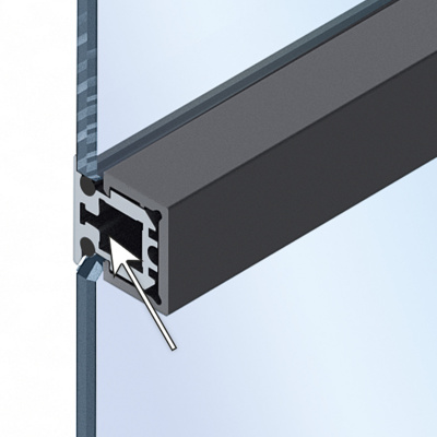 Стикувальний профіль Cadro для скла 4 мм, 3000 мм, чорний матовий (9303914) Hettich