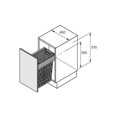 Корзины для белья секция 450, InnoTech Pull (9233565)