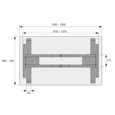 Комплект стола Steelforce Pro 300 slim, с электрорегулировкой высоты, белый (9309794) Hettich