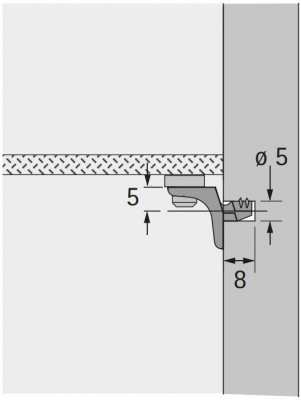 Полкодерж/стекло Sekura 8 присоска d=5mm (47609)