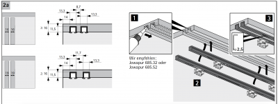 Комплект SysLine S для 2-х дверей, з доводчиками в обидва боки, без нижньої напрямної (17659)