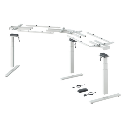 Комплект стола Steelforce Pro 673 SLS, з електрорегулюванням висоти, кут 135°, білий (9311395) Hettich