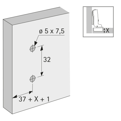 Монтажная планка Sensys/Intermat D=1.5 мм - Direct со штифтами и винтами Ø 5 x 7,5 мм (9071586)