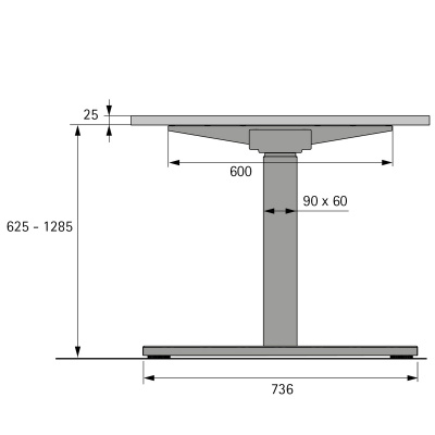 Комплект стола Steelforce Pro 673 SLS, з електрорегулюванням висоти, кут 135°, срібло (9311393) Hettich