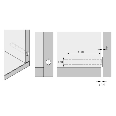 Відштовхувач Pin Strong, врізний, L=37 мм, сірий