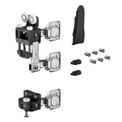 Комплект фурнітури WingLine L для правих дверей, 25 кг, без функції самозачинення, з нижнім елементом, чорний (9278606)