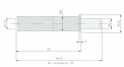 Демпфер Airtic, врізний, Ø 8 мм, L=35 мм, клен