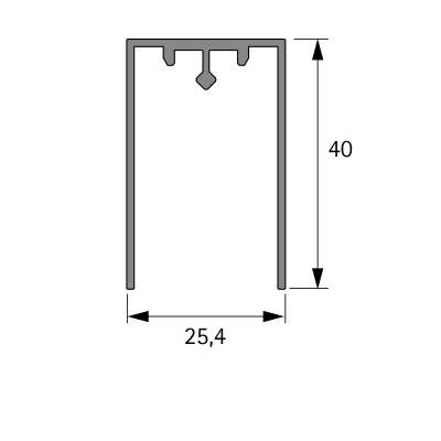 Профіль Cadro U, 3000 мм, чорний матовий (9298810) Hettich