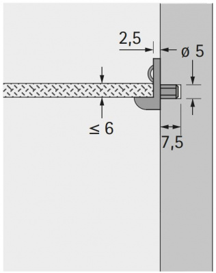 Полицетримач для скляної полки ø 5 мм, пластик, прозорий (73615)