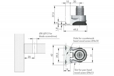 Ножка регул.Integrato G h=25мм (175кг) (3010602000)