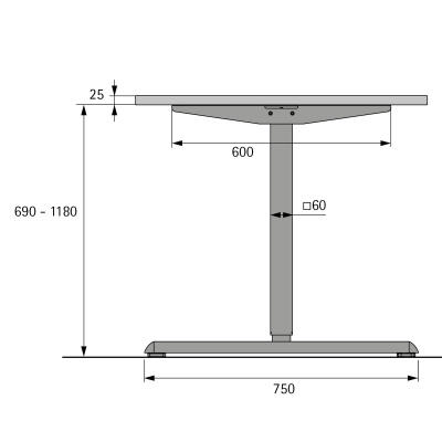 Комплект стола Steelforce Pro 300, с электрорегулировкой высоты, черный (9309791) Hettich