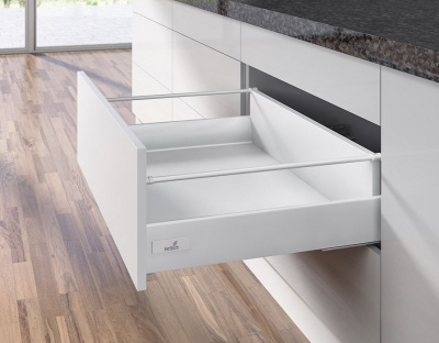 Ящик InnoTech п/в с доводчиком L470 B144 Белый, с 1 релингом /EB=10,5 мм (16727)