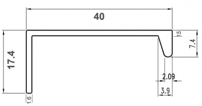 Профіль-ручка U-9  L=5м (білий)