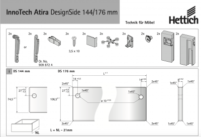 Atira DesignSide комплект адаптеров H176 антрацит (9196322)
