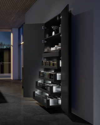 AvanTech YOU Inlay Light Tower, ширина 450 мм, с LED освещением, Quadro YOU ​​Silent System, антрацит (22670) Hettich