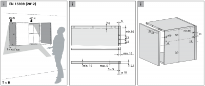 Підвіс для шафи SAH 215, лівий (1069643) Hettich