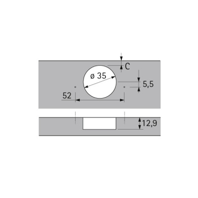 Петля с доводчиком Sensys 8645i, полунакладная (9071206)