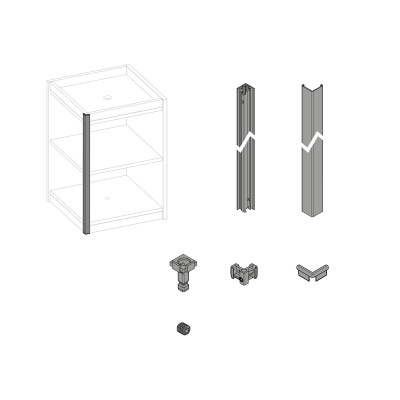 Комплект для вертикального соединения FurnSpin Cadro, матовый черный (9360945) Hettich