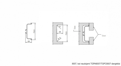 Gola Профіль C д/фасаду без ручки L=4100 мм, мідь, Scilm