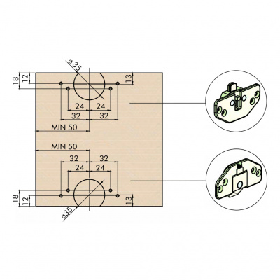 Напрямна дводоріжкова для вкладної системи SLX, під прикручування, L4000 мм