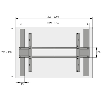 Комплект стола Steelforce Pro 670 SLS, з електрорегулюванням висоти, срібло (9309760) Hettich
