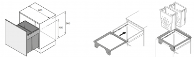 Корзины для белья секция 600, AvanTech YOU (9279106)