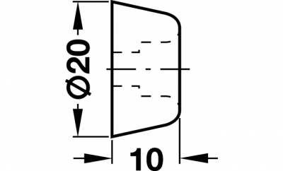 Буфер резиновый белый 20 х 10 мм