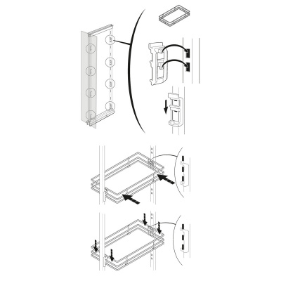 Полка Olona 400, ширина 400 мм, хром/белый (9381005) Hettich