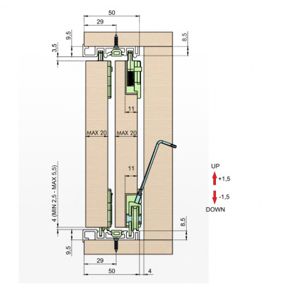 Нижній ролик SLX, навантаження до 40 кг, нікель