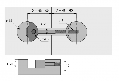 Стяжка для стільниць AVB 4, 116 мм (9079579)