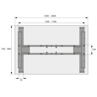Комплект стола Steelforce Pro 470 SLS, з електрорегулюванням висоти, чорний (9309755) Hettich