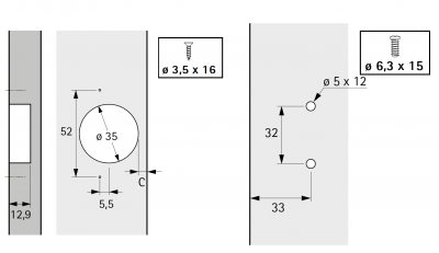 Спеціальна завіса для фасадів вбудованих холодильників ET582 (72134)