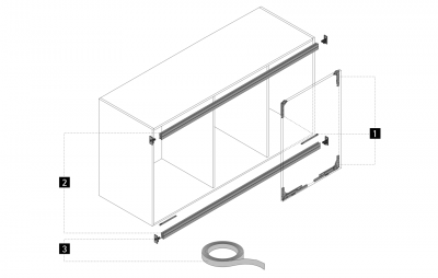 Комплект профілів SlideLine M, 2 профілі, 18 mm, довжина 2500 mm (9209167)
