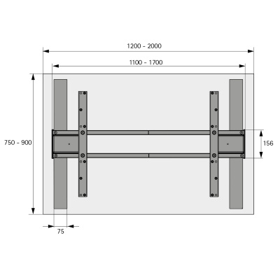 Комплект стола Steelforce Pro 570 SLS, з електрорегулюванням висоти, срібло (9309757) Hettich