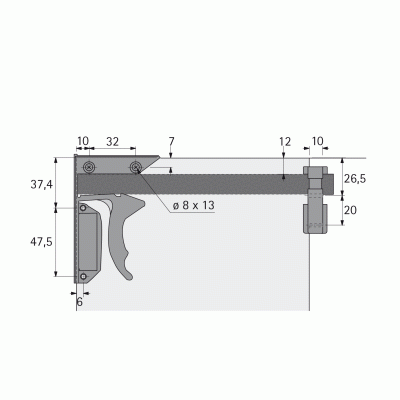 Фиксаторы и крепления для выдвижных полок, левая и правая (75808)