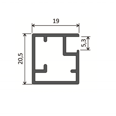 Профиль рамочный Е-1 L=5,5 м, алюминий, Elite