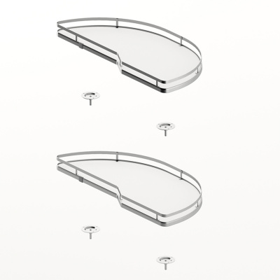 Комплект полиць Salso 400, ширина 400 мм, правий, хром/білий (9381078) Hettich