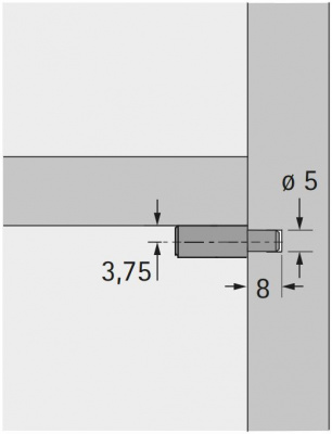 Полицетримач циліндричний ø 5 mm, з бортиком (1005433)