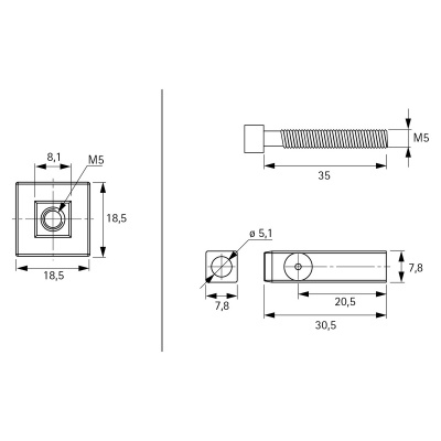 Соединительный узел Universal, Cadro, черный матовый (9303954) Hettich