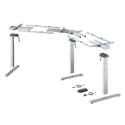 Комплект стола Steelforce Pro 673 SLS, з електрорегулюванням висоти, кут 135°, срібло (9311393) Hettich