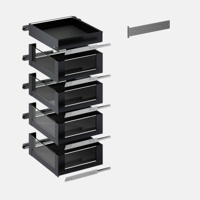 AvanTech YOU Inlay Light Tower, ширина 400 мм, з LED освітленням, Quadro YOU Silent System, антрацит (9344417) Hettich