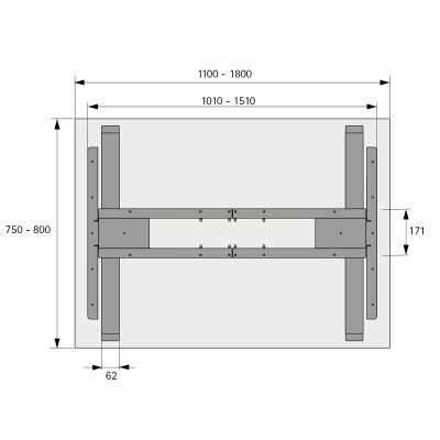 Комплект стола Steelforce Pro 300, с электрорегулировкой высоты, белый (9309792) Hettich