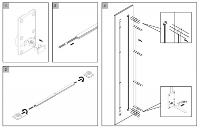 Комплект стяжок-випрямлячів для дверей, 2 шт, товщина від 18 мм, L=1990 мм, алюміній (9252651) Hettich