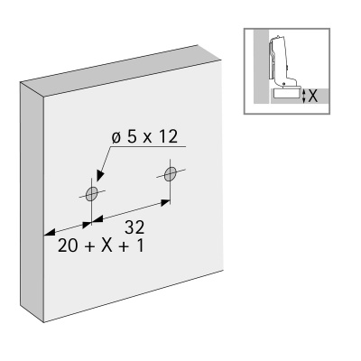 Монтажная планка линейная Sensys/Intermat D=1,5 мм, с евровинтами Ø 5 x 12 мм, с эксцентриком (9133874)