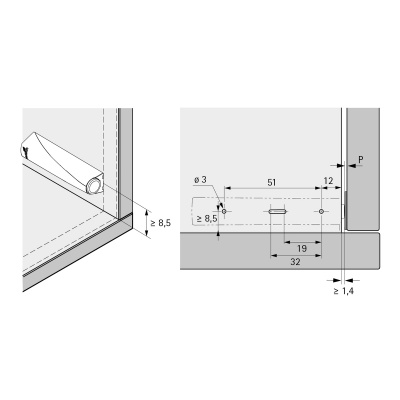 Відштовхувач Pin Strong, врізний, L=37 мм, сірий