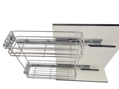 Карго FBM 2-уровневый, корпус 200 мм, левое, хром, направляющие Hettich, Made in Italy