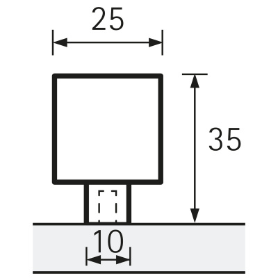 Ручка Pola, 25х25 мм, H35 мм, нержавіюча сталь (9071869)