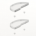 Комплект полок Salso 400, ширина 500 мм, левый, хром/белый (9381081) Hettich